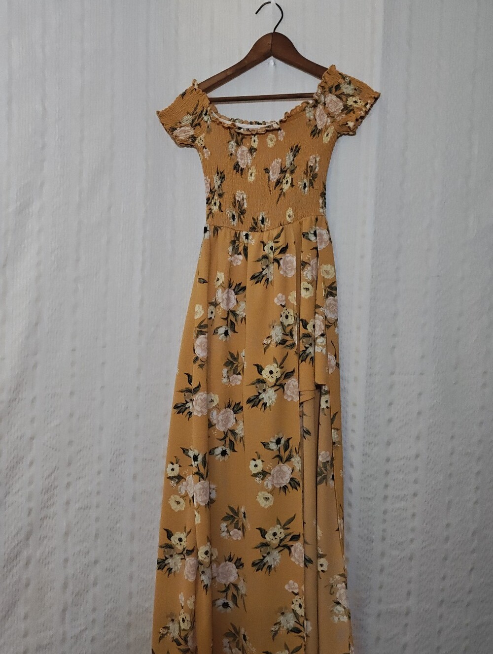 205 Collective Floral Maxi Romper Dress Mustard Yellow Size Small